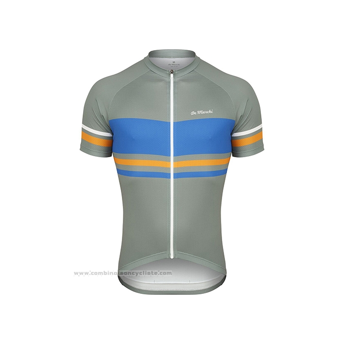 2021 Maillot Cyclisme de Marchi Vert Bleu Manches Courtes et Cuissard